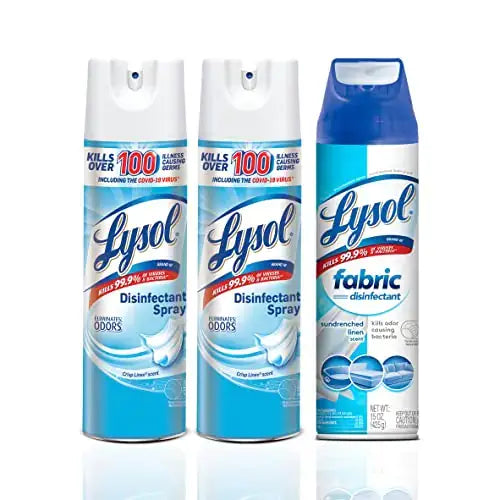 Lysol Disinfectant Spray + Fabric Disinfectant Sanitizing and Antibacterial Spray For Disinfecting and Deodorizing