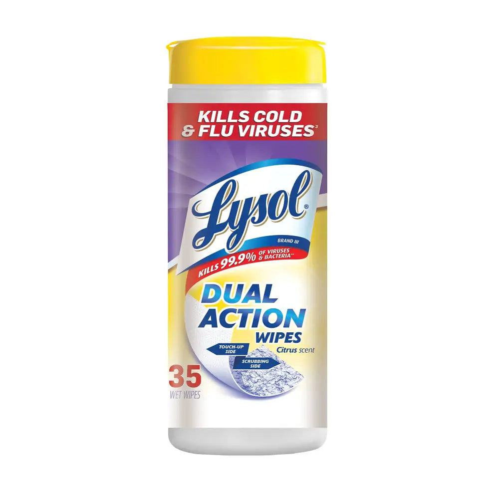 Lysol Dual Action Disinfecting Wipes Citrus 35 ct (Pack of 2) - n/a