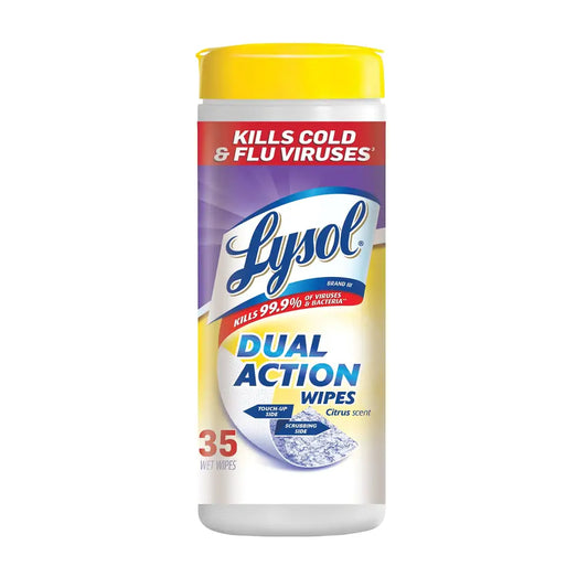 Lysol Dual Action Disinfecting Wipes Citrus 35 ct (Pack of 2) - n/a
