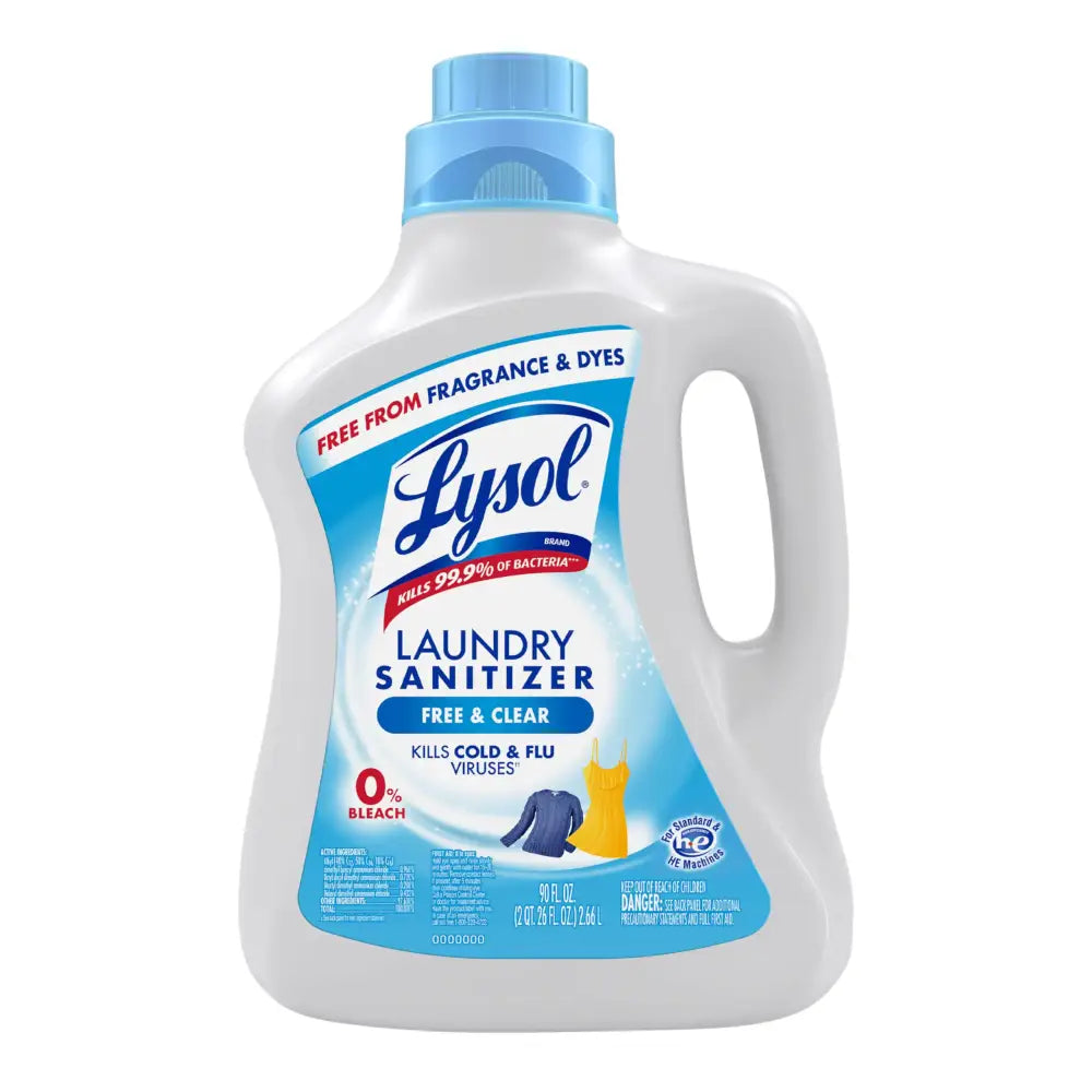 Lysol Laundry Sanitizer Additive Free & Clear Free from Fragrance and Dyes 0% Bleach Laundry Sanitizer Bacteria-causing