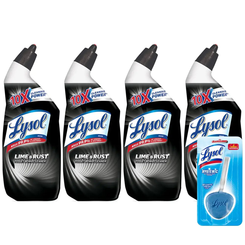 Lysol Lime & Rust Toilet Bowl Cleaner Gel For Cleaning and Disinfecting Destroys Stains from Hard Water and Rust 24 Oz