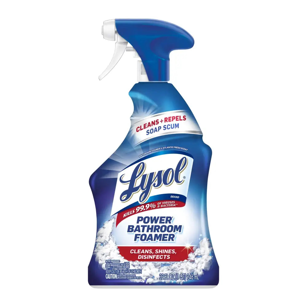 Lysol Power Foaming Cleaning Spray for Bathrooms Foam Cleaner for Bathrooms Showers Tubs 32oz - 32 Fl Oz (Pack of 1)