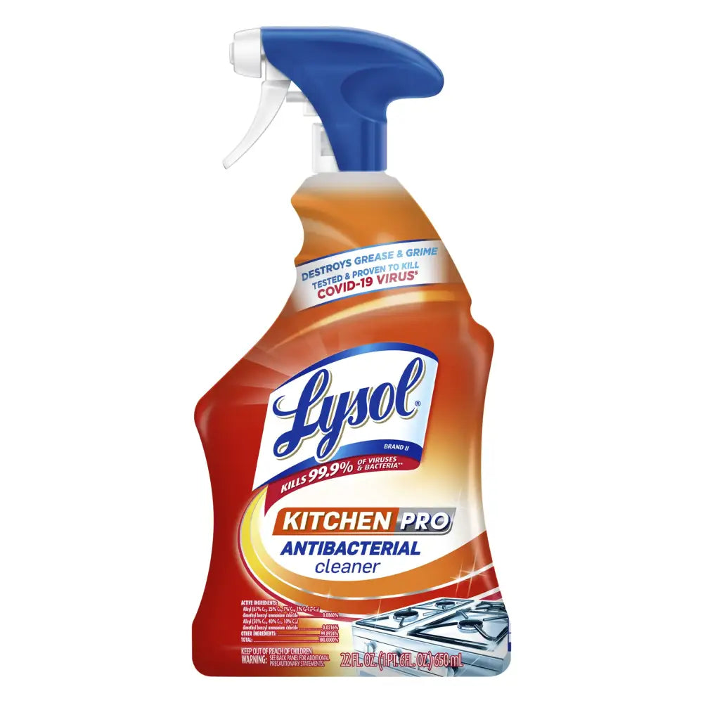 Lysol Pro Kitchen Spray Cleaner and Degreaser Antibacterial All Purpose Cleaning Spray for Kitchens Countertops Ovens