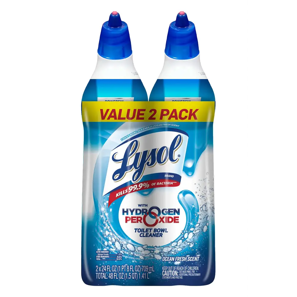 Lysol Toilet Bowl Cleaner Gel For Cleaning and Disinfecting Bleach Free Ocean Fresh Scent 24oz (Pack of 2) - n/a