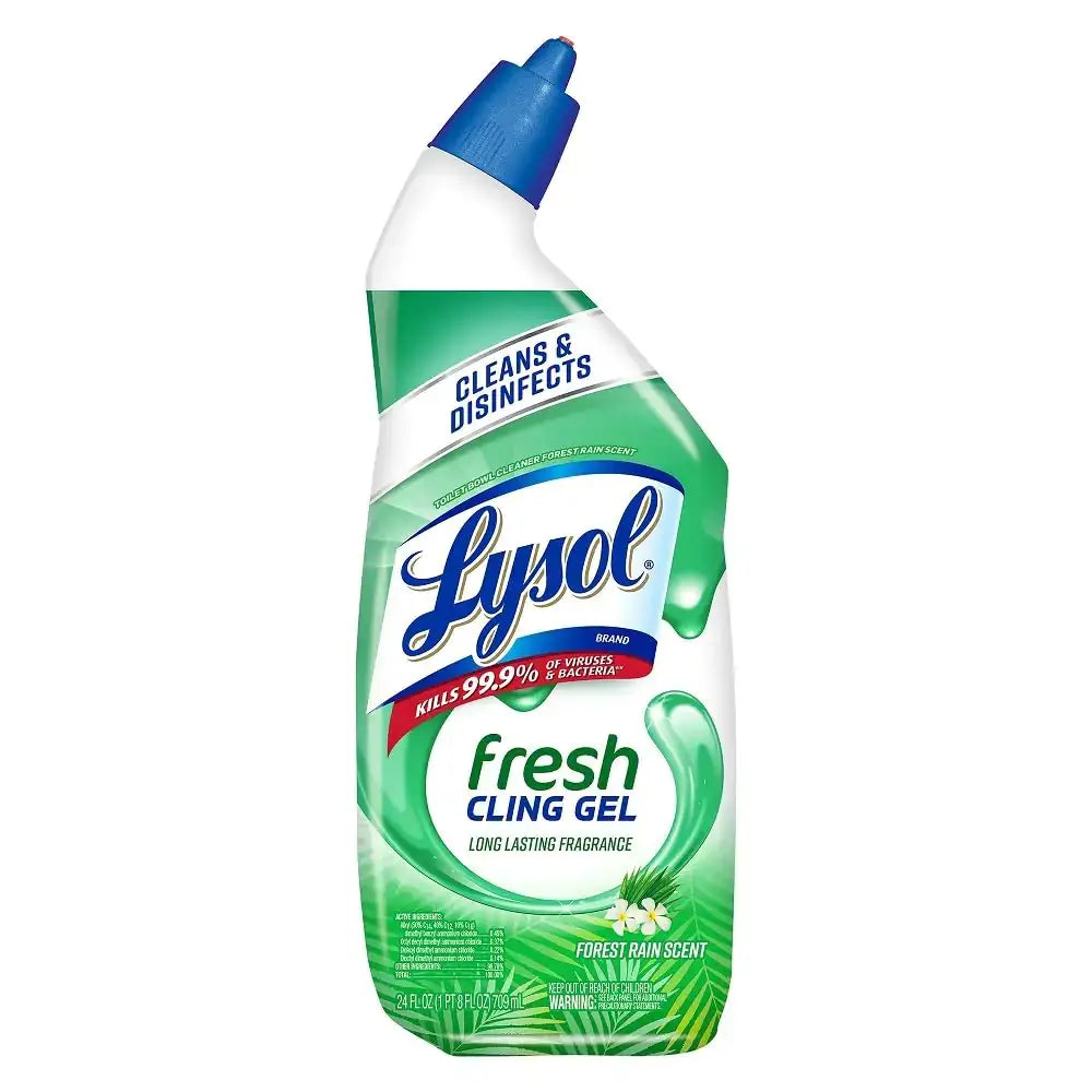 Lysol Toilet Bowl Cleaner Gel For Cleaning and Disinfecting Stain Removal Forest Rain Scent 24oz - n/a