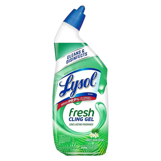Lysol Toilet Bowl Cleaner Gel For Cleaning and Disinfecting Stain Removal Forest Rain Scent 24oz - n/a