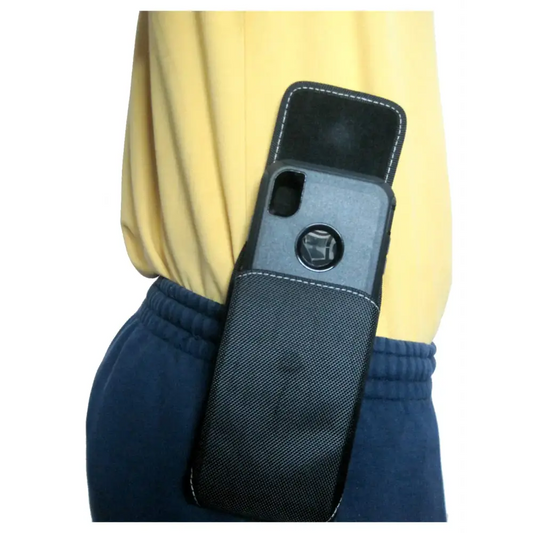 Mgbca Cell Phone Pouch for iPhone 15 14 13 12 11 XR 6.1in./XS/X Nylon Holster Rugged W/Fixed Belt Clip Magnetic Closure