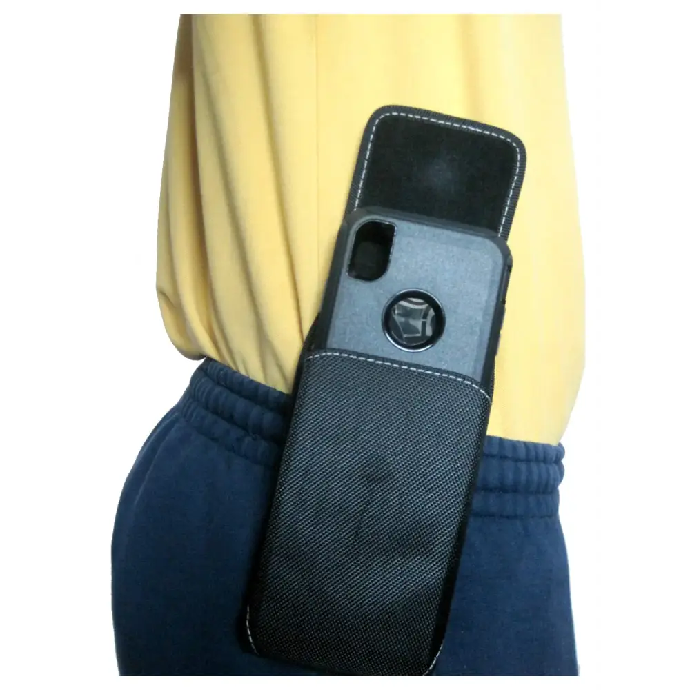 Mgbca Cell Phone Pouch for iPhone 15 14 13 12 11 XR 6.1in./XS/X Nylon Holster Rugged W/Fixed Belt Clip Magnetic Closure