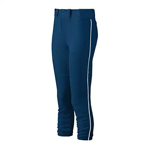 Mizuno Adult Womens Belted Piped Fastpitch Softball Pant Navy-White Medium - Navy-white / Medium