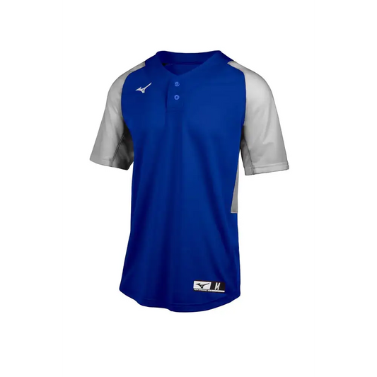 Mizuno Aerolite 2-Button Baseball Jersey Royal-Grey X-Large - Royal-grey / X-Large