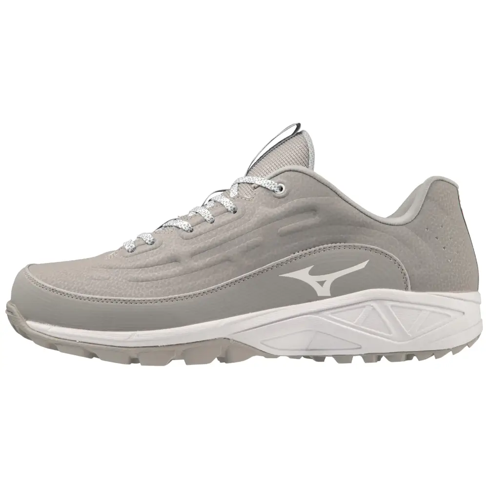 Mizuno Mens Ambition 3 BB Low AS Baseball Cleats Grey/White 10 - Grey/White / 10