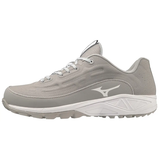 Mizuno Mens Ambition 3 BB Low AS Baseball Cleats Grey/White 10 - Grey/White / 10