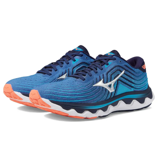 Mizuno Mens Wave Horizon 6 Running Shoe Surf The Web-Silver 12.5 - Surf the Web-silver / 12.5