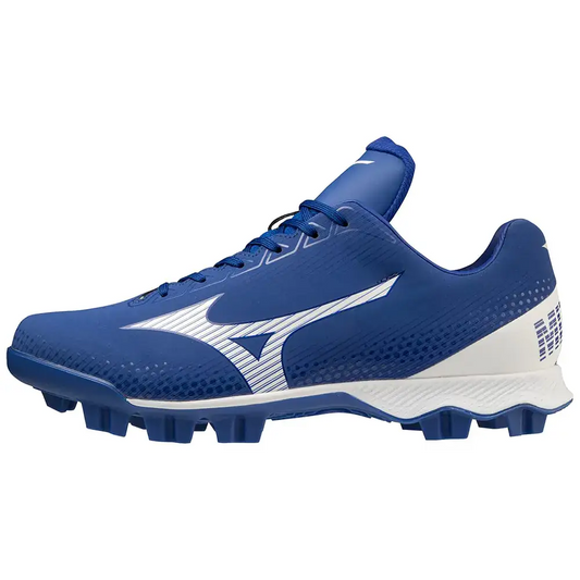 Mizuno Mens Wave Lightrevo Baseball Shoe Royal-White 10 - Royal-white / 10
