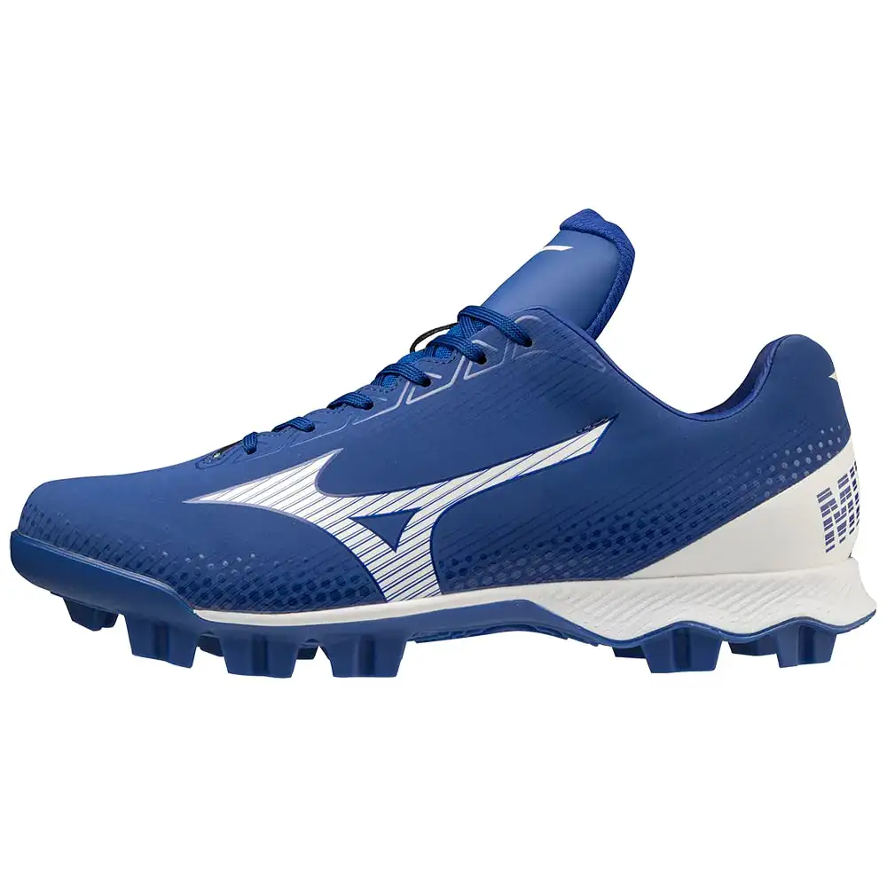 Mizuno Mens Wave Lightrevo Baseball Shoe Royal-White 10 - Royal-white / 10