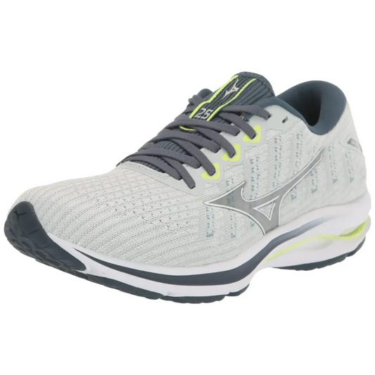 Mizuno Mens Wave Rider 25 WAVEKNIT™ | Neutral Support Running Shoe |Eco Friendly Materials | Waveknit- Peacock Blue