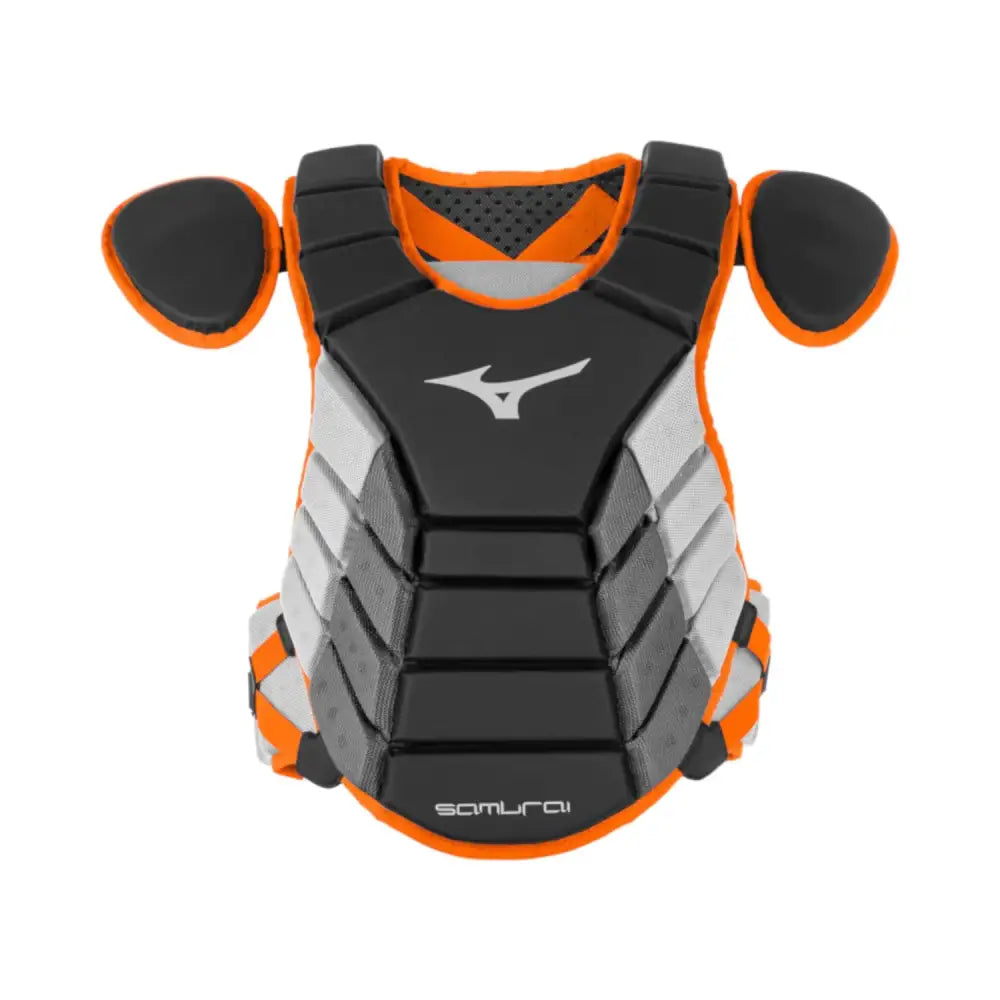 Mizuno Samurai Baseball Chest Protector 15’’ - Black/Orange / 15’’
