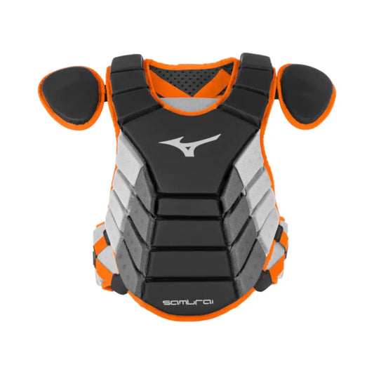 Mizuno Samurai Baseball Chest Protector 15’’ - Black/Orange / 15’’