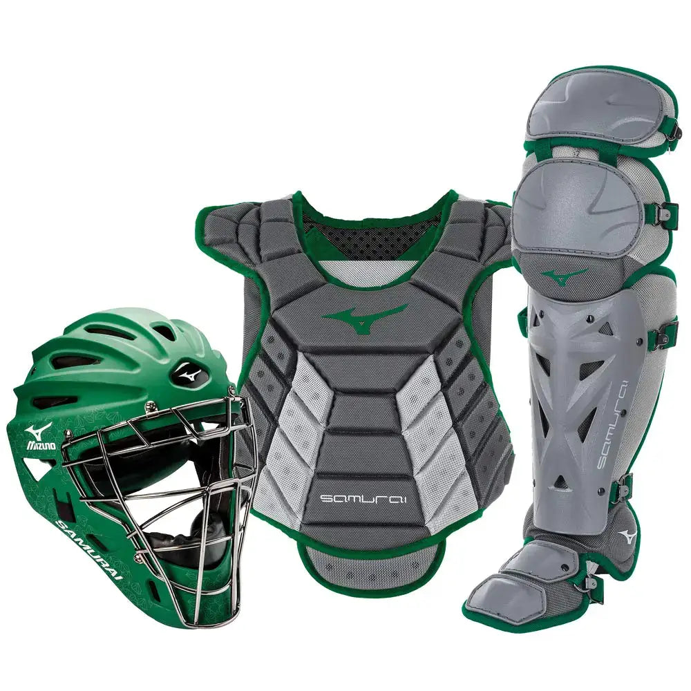 Mizuno Samurai Womens Boxed Catchers Gear Set Grey-Forest 13-15’’ Womens - Grey/Forest / 13-15’’ Women’s
