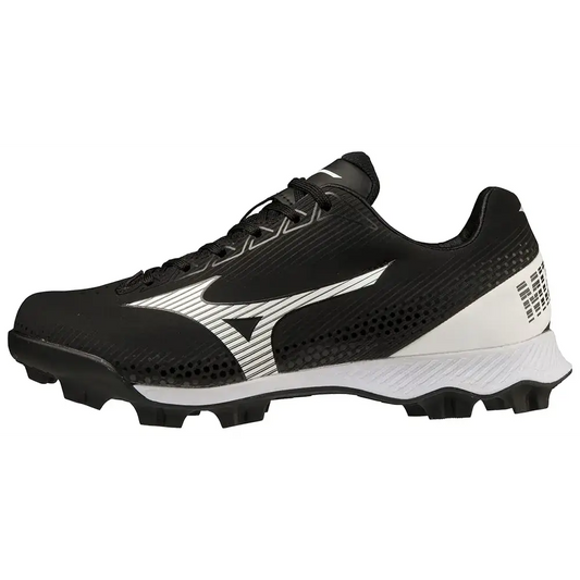 Mizuno Wave Finch Lightrevo Jr Softball Shoe Black-White 3 - Black/White / 3 Big Kid