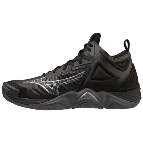 Mizuno Wave Momentum 3 Mid Unisex Volleyball Shoe Black-Grey 13 Narrow US Men - Black-grey / 14.5 Wide Women/13 Narrow