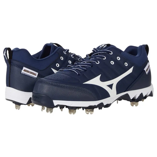 Mizuno womens 9-spike 9 Spike Swift 7 Low Metal Softball Cleat Navy-white 10 US - Navy-white / 10