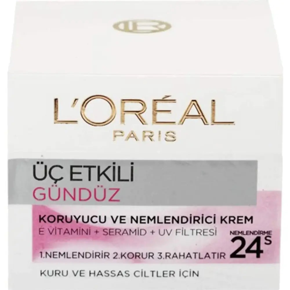 Moisturiser by LOreal Paris Triple Active Day for Dry/Sensitive Skin 50ml - n/a
