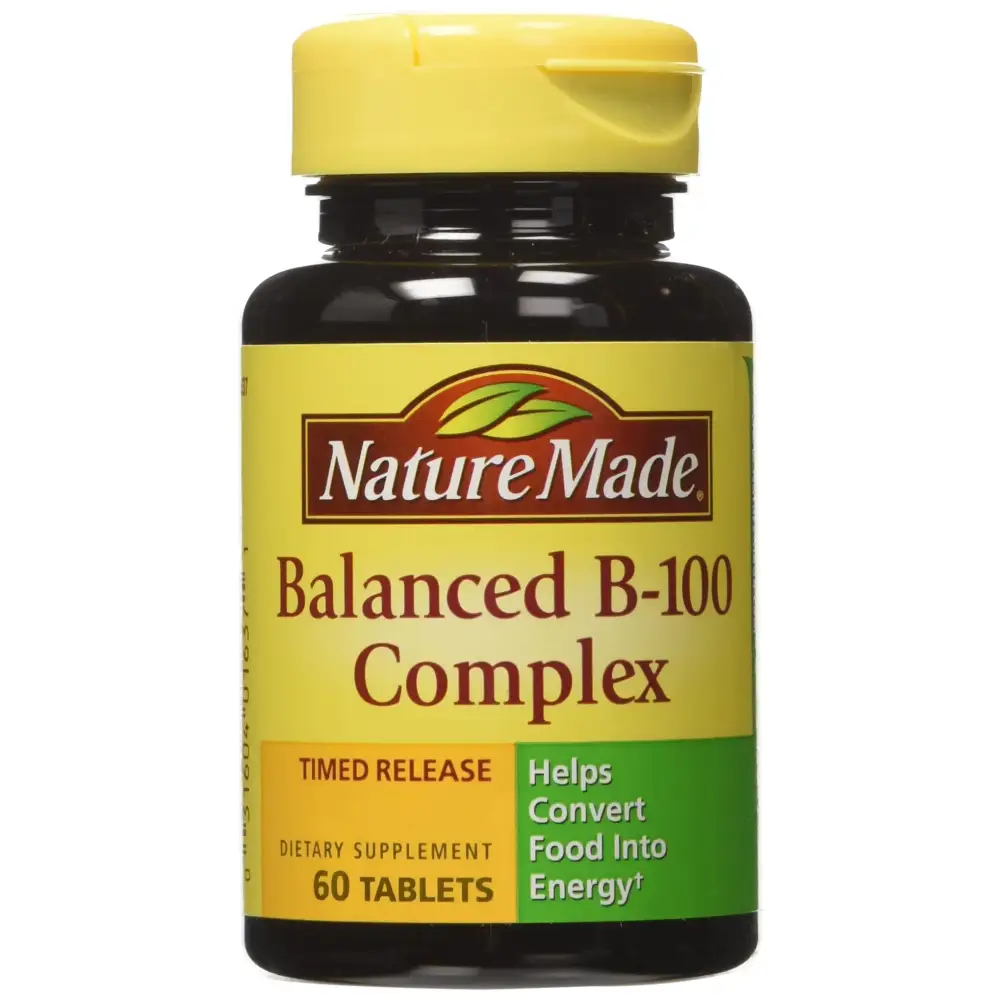 Nature Made B-100 Complex Time Release Tablets 60 Count for Metabolic Health (Pack of 3) - 60 Count (Pack of 3)
