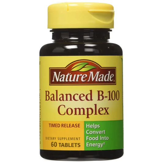 Nature Made B-100 Complex Time Release Tablets 60 Count for Metabolic Health (Pack of 3) - 60 Count (Pack of 3)