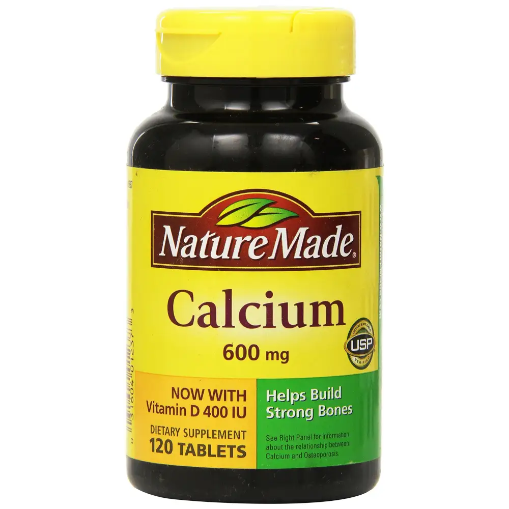 Nature Made Calcium 600 mg with Vitamin D3 for Immune Support Tablets 60 Count helps support Bone Strength (Pack of 3)