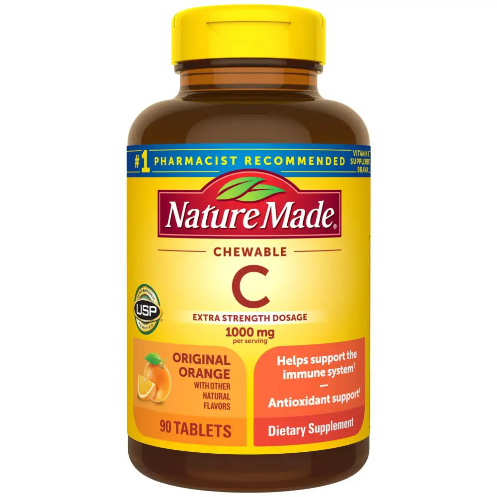 Nature Made Extra Strength Dosage Chewable Vitamin C 1000 mg per serving Dietary Supplement for Immune Support 90