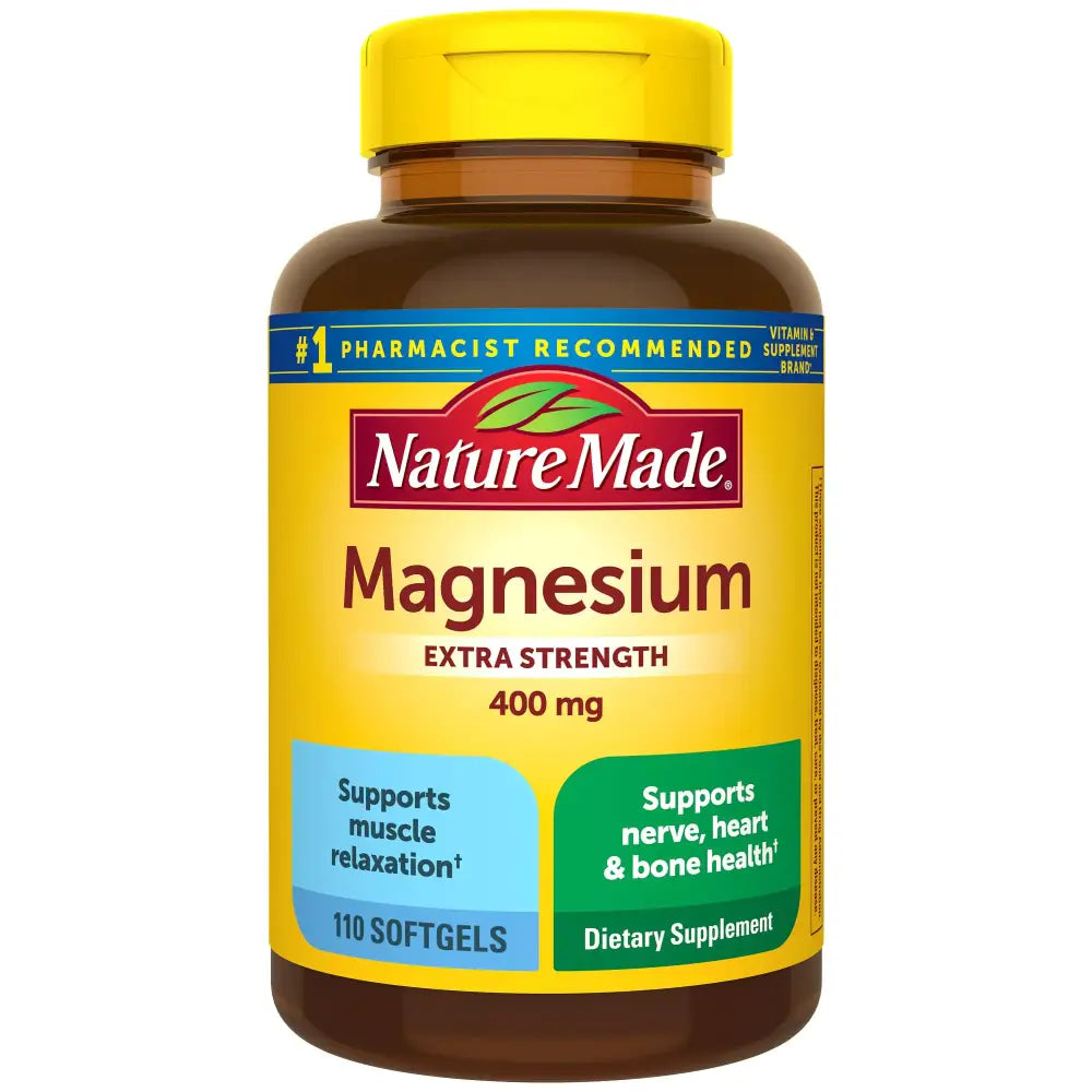 Nature Made Extra Strength Magnesium Oxide 400 mg Magnesium Supplement for Muscle Nerve Bone and Heart Support 110
