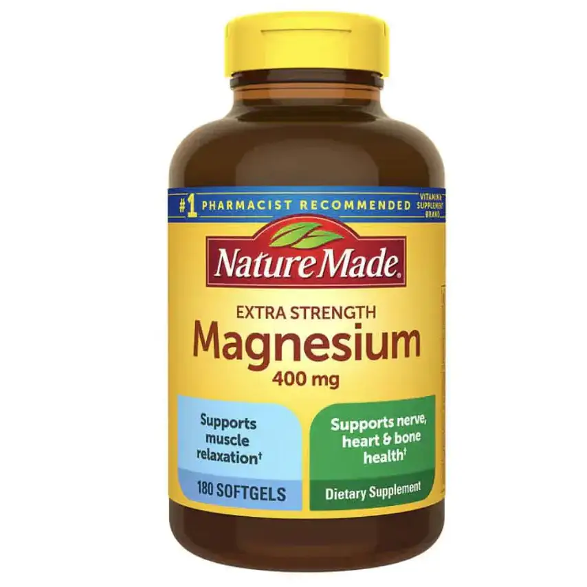 Nature Made Magnesium 400 mg Oxide Extra Strength 180 softgels 180 Supply Days-1 Softgel Daily with Water and a Meal-