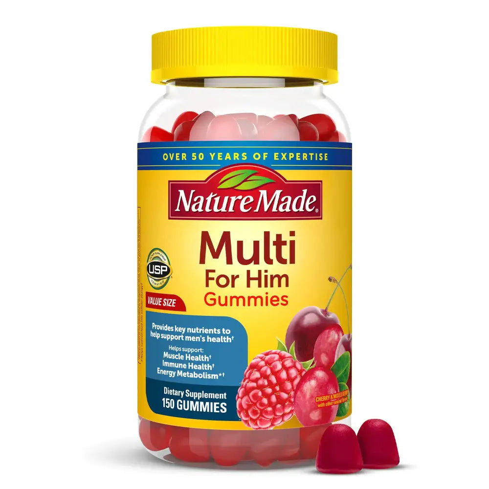 Nature Made Multi for Him Multivitamin for Men for Energy Metabolism Support Mens Multivitamins 150 Gummy Vitamins