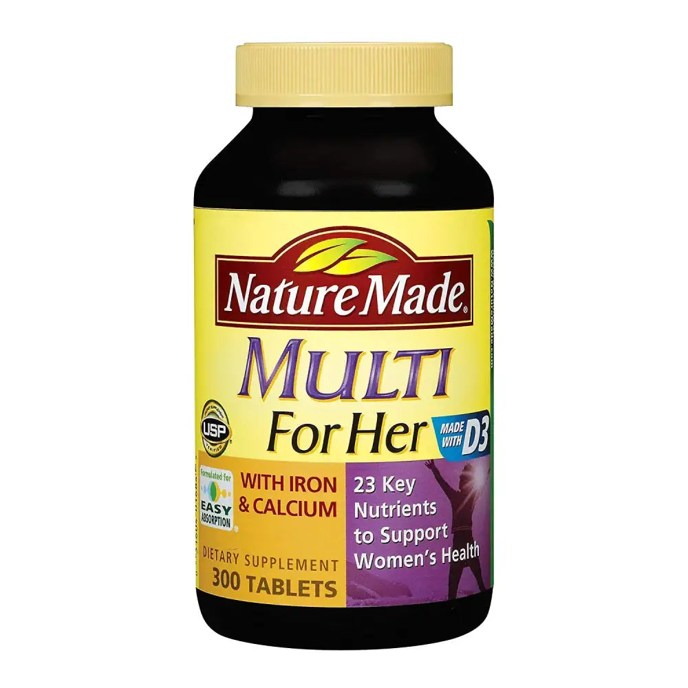 Nature Made Multi Vitamins for Her with Iron and Calcium and 23 Key Nutrients to Support Womens Health (300 Tablets)