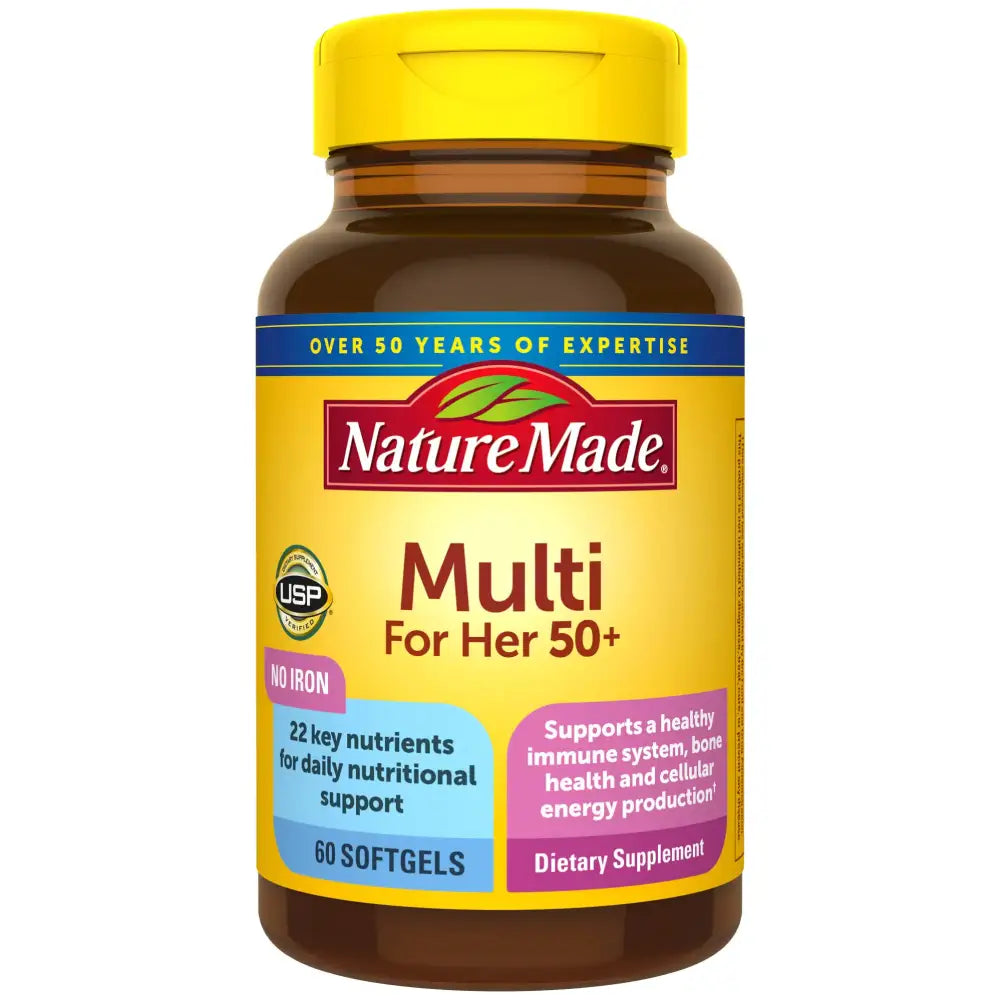 Nature Made Multivitamin For Her 50+ with No Iron Womens Multivitamin for Daily Nutritional Support Multivitamin