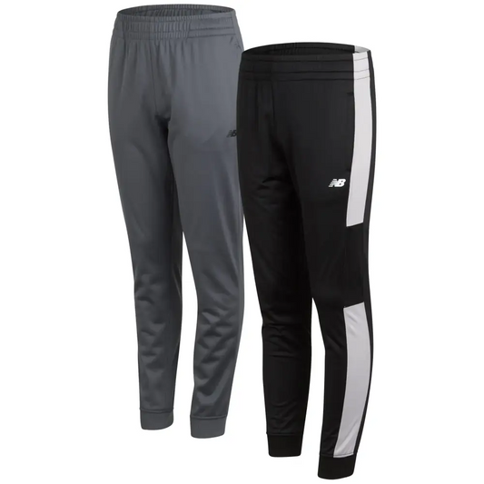 New Balance Boys Sweatpants - 2 Pack Athletic Tricot Jogger Pants for Boys - Breathable Performance Track Joggers