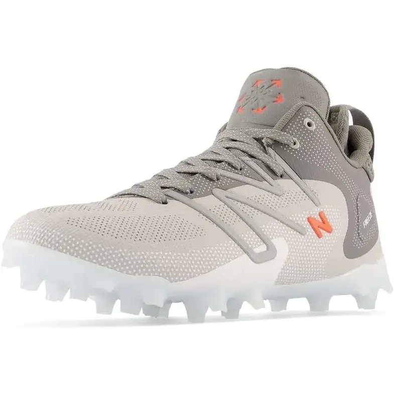 New Balance Mens FreezeLX V4 Lacrosse Shoe Grey/White/White 11.5 - Grey/White/White / 11.5