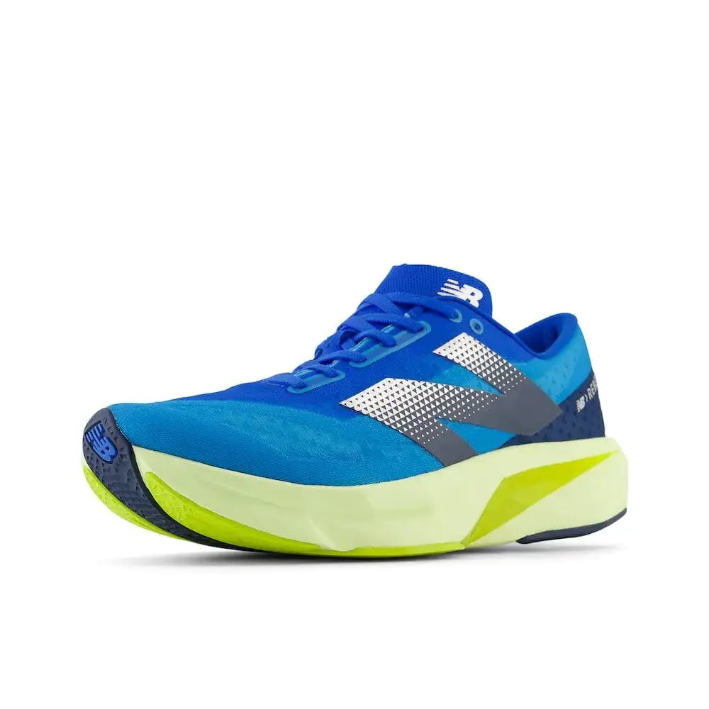 New Balance Mens FuelCell Rebel V4 Running Shoe Spice Blue/Limelight/Blue Oasis 7 - Spice Blue/Limelight/Blue Oasis / 7