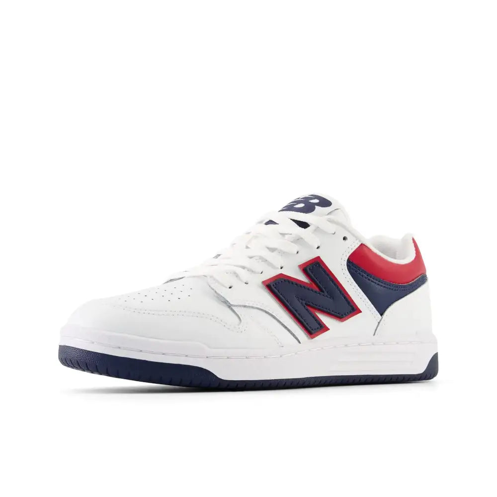 New Balance Unisex-Adult BB480 V1 Sneaker White/Natural Indigo/Team Red 11.5 - White/Natural Indigo/Team Red / 13 Wide