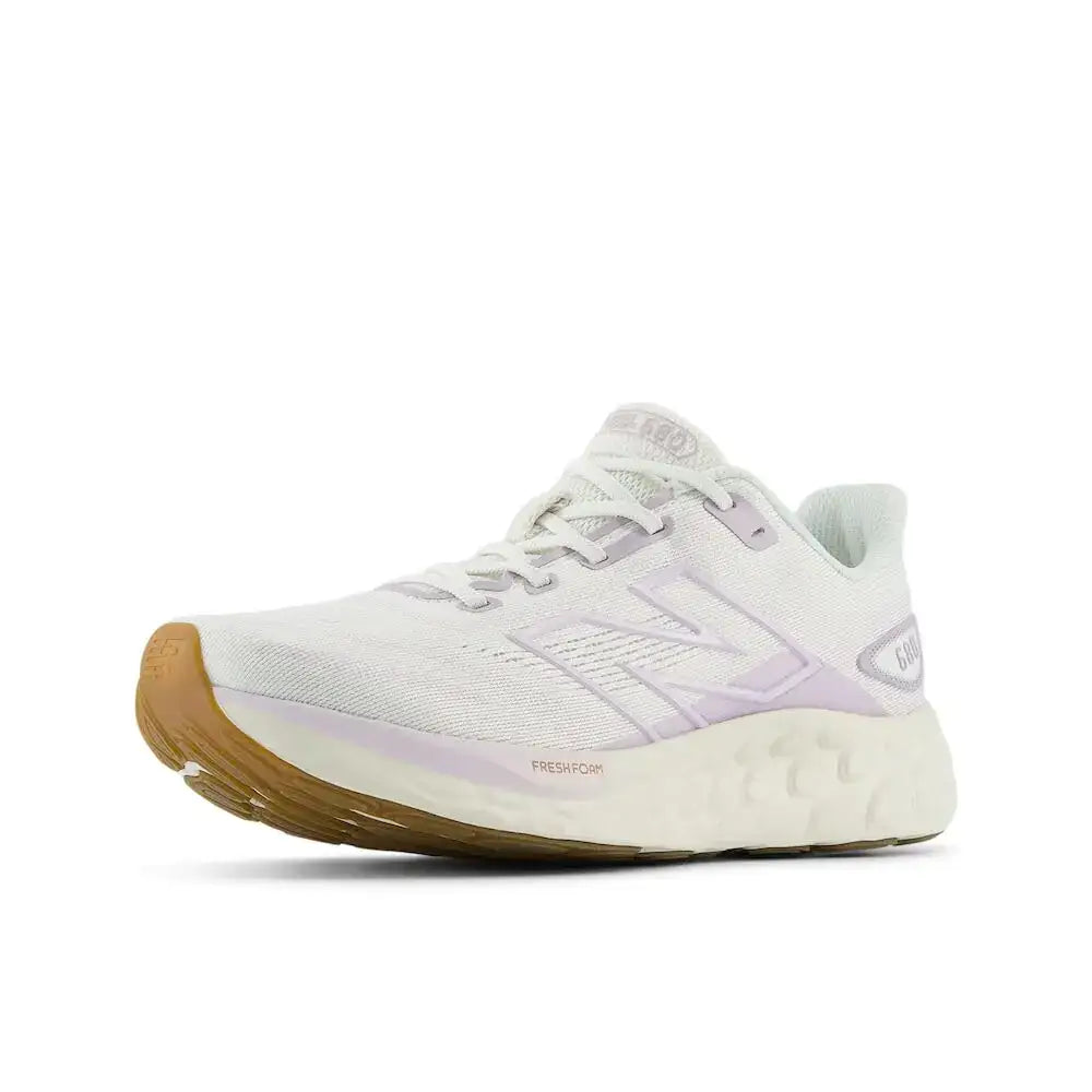 New Balance Womens Fresh Foam 680 V8 Running Shoe Sea Salt/Taro 12 Wide - Sea Salt/Taro / 12 Wide