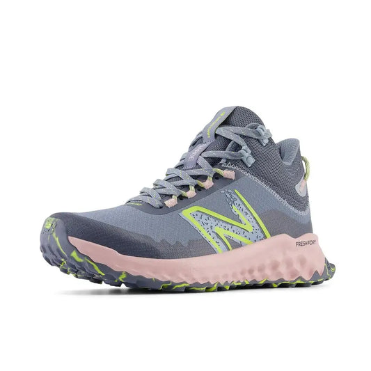 New Balance Womens Fresh Foam Garoé V1 Midcut Trail Running Shoe Arctic Grey/Orb Pink/Limelight 12 Wide - Arctic