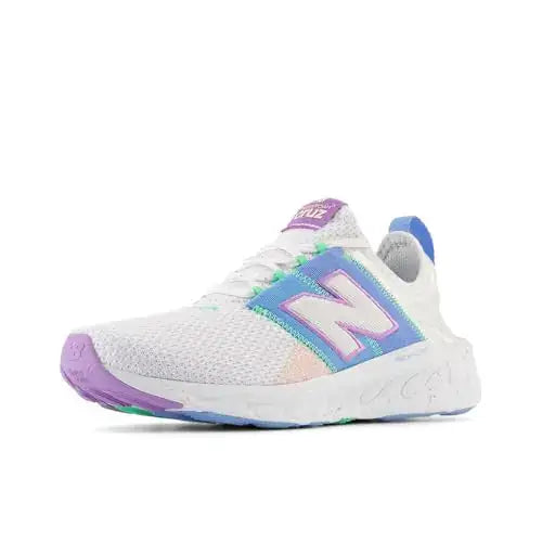 New Balance Womens Fresh Foam X Cruz Artisan V3 Running Shoe White/Coastal Blue/Lime Leaf 9.5 - White/Coastal Blue/Lime