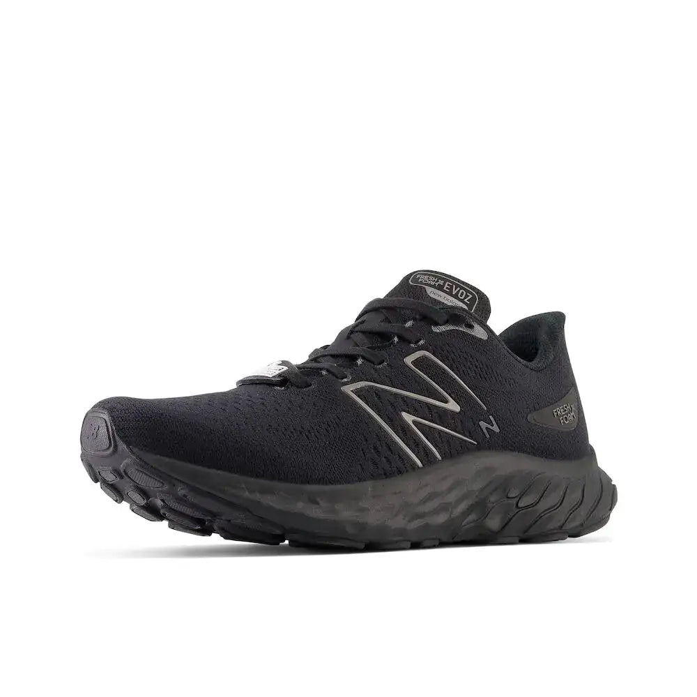 New Balance Womens Fresh Foam X EVOZ V3 Slip-Resistant Running Shoe Black/Black Metallic/Black 10 - Black/Black