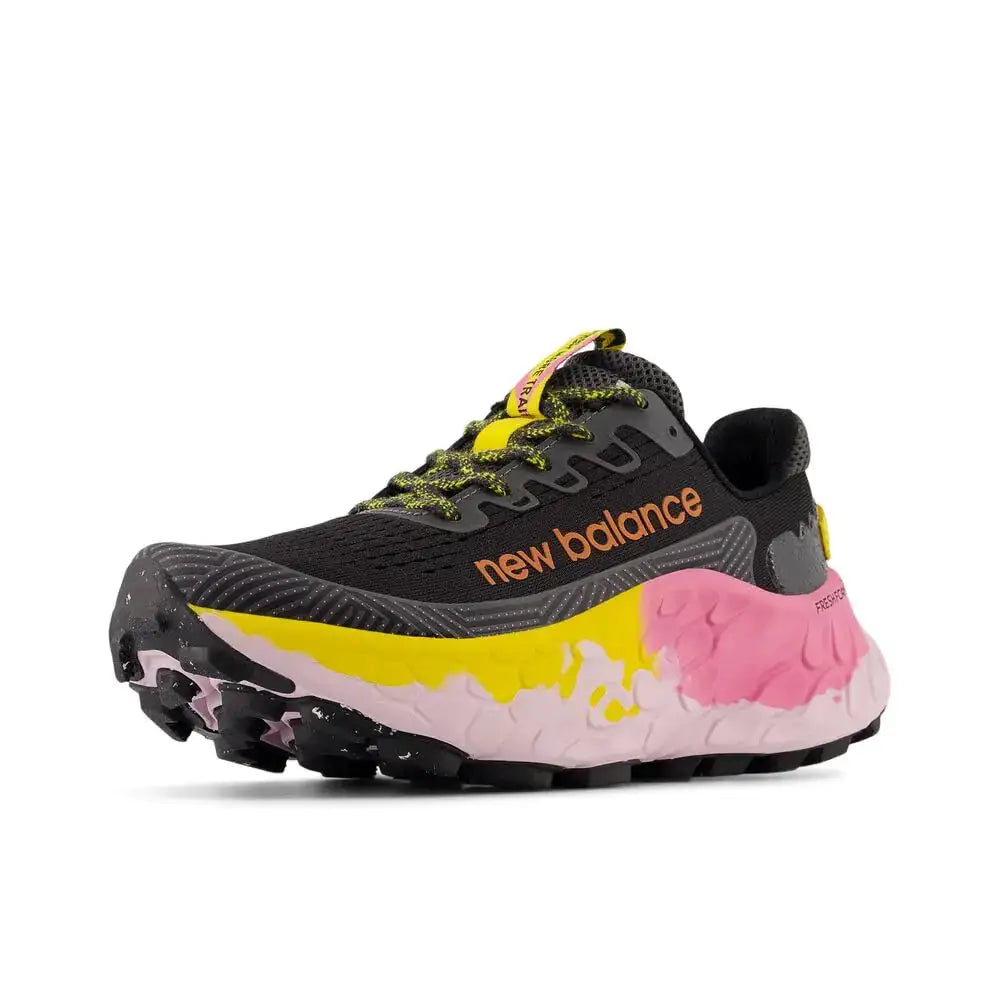 New Balance Womens Fresh Foam X More Trail V3Trail Running Shoe Black/Ginger Lemon/Real Pink 10 X-Wide - Black/Ginger
