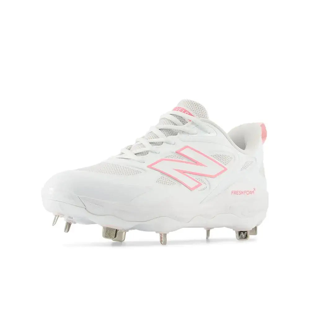 New Balance Womens Fresh Foam X Velo V4 Metal Softball Shoe White/Ultra Pink 7.5 - White/Ultra Pink / 7.5
