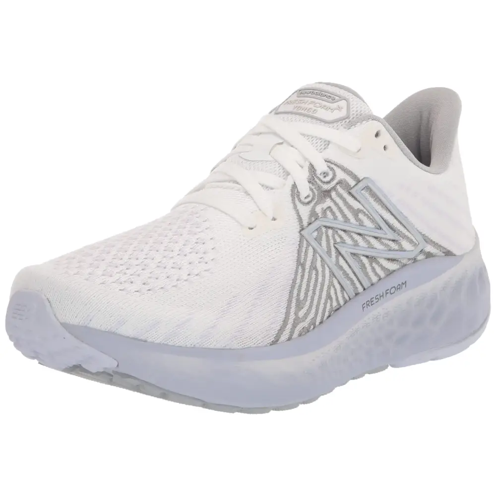 New Balance Womens Fresh Foam X Vongo V5 Running Shoe White/Silver Mink/Libra 10.5 Wide - White/Silver Mink/Libra