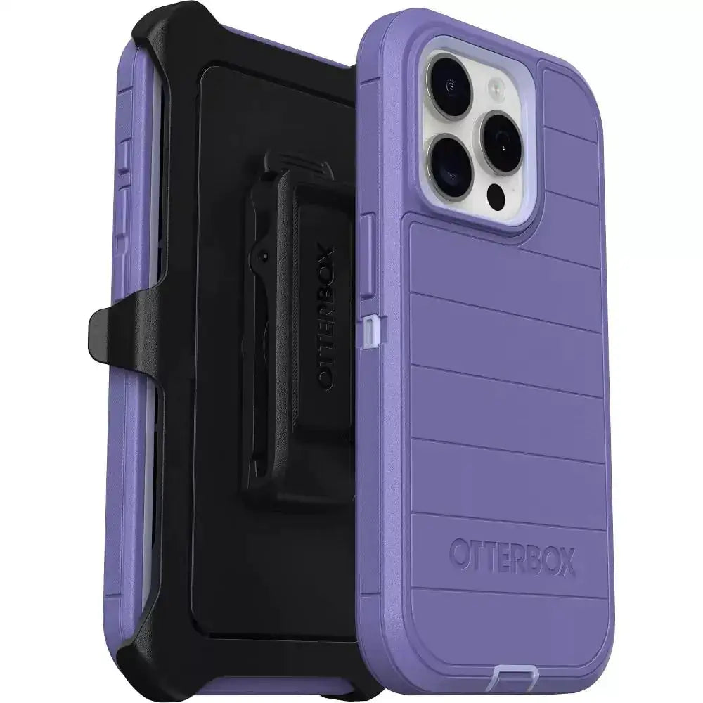 OtterBox iPhone 15 Pro (Only) - Defender Series Case - Mountain Majesty (Purple) - Screenless - Rugged & Durable