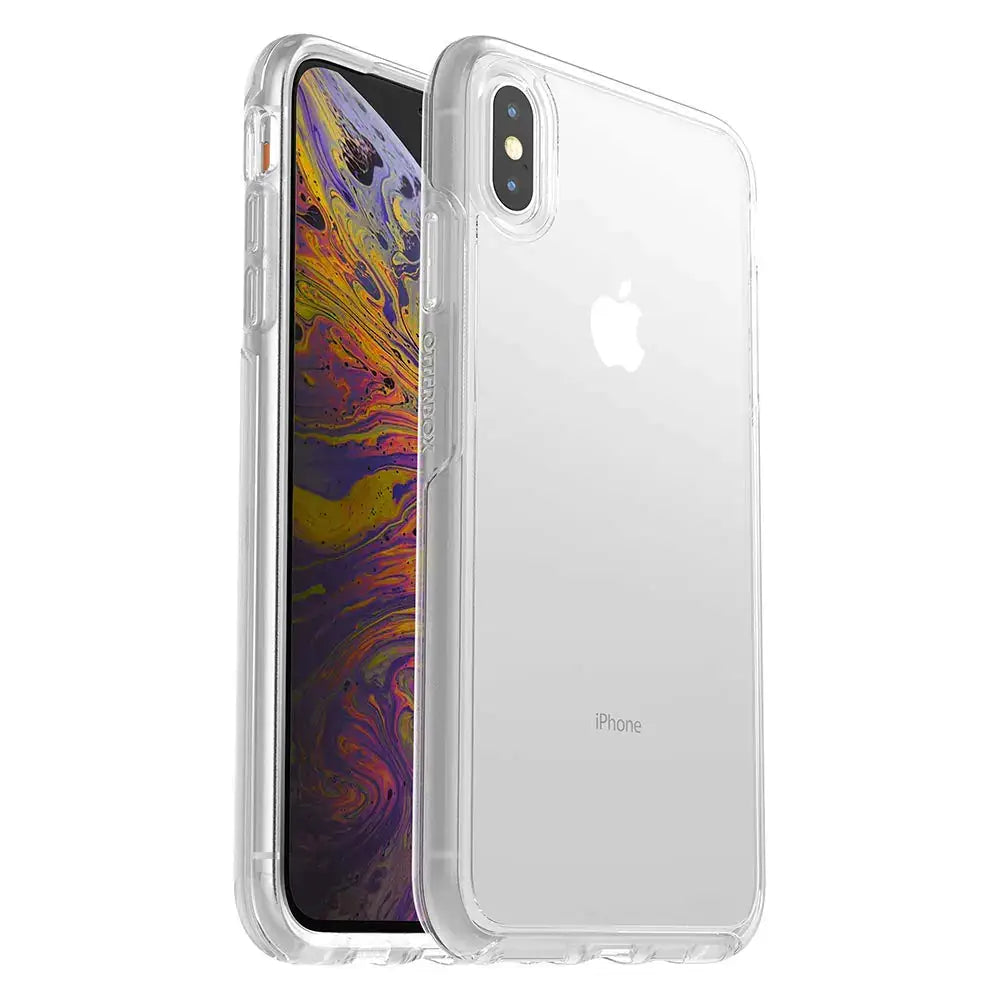 OtterBox Symmetry Clear Series Case for iPhone Xs Max with Glass Screen Protector Bundle - Retail Packaging - Clear