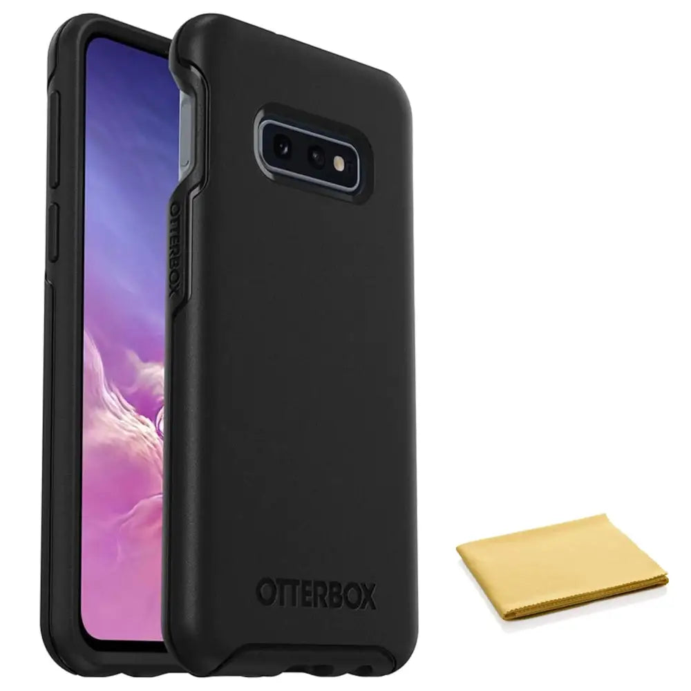 OtterBox Symmetry Series Case for Samsung Galaxy S10E with Cleaning Cloth - Non-Retail Packaging (Black) - Black